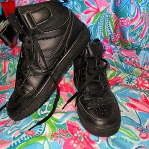 Black Nike High Top Air Forces Sz 6.5Y